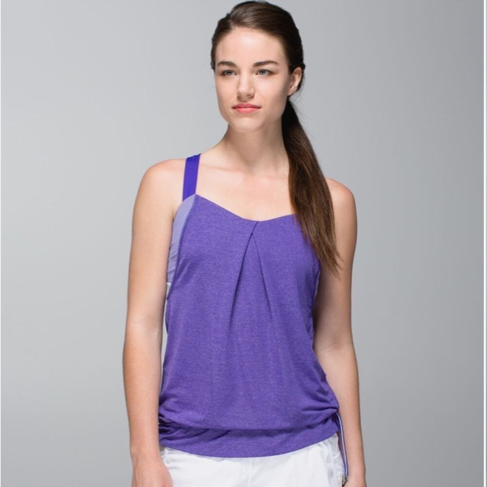 Lululemon Heathered Berry Tank Top Size 4 Athletic Yoga Activewear